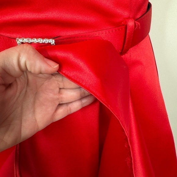 Vintage Scott McClintock Jewel Ruby Red Halter Prom Dress Size 4P 4 Petite - Picture 7 of 16